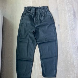 Zara paperbag waist black pants